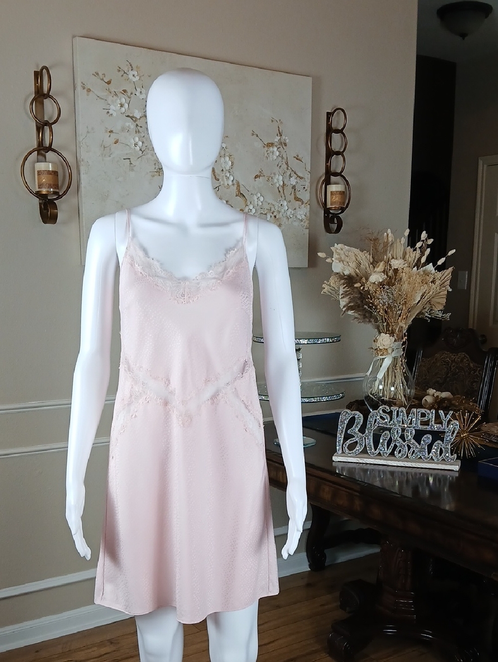 Victoria's Secret Pure Seduction Women's Lace-Trim Slip Chemise - Light Pink XL